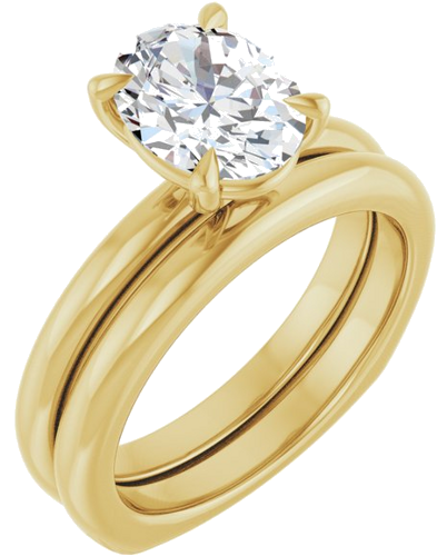 Sužadėtuvių Žiedas „Claw-Prong Euro Shank“ 14k yellow gold Oval 9mm x 7mm (6)