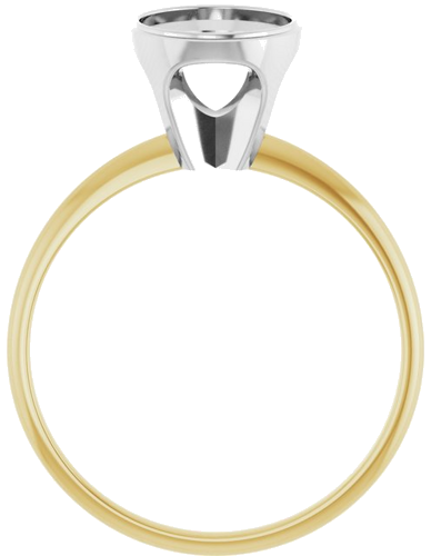 Sužadėtuvių Žiedas „Solitaire“ 585 Baltojo Ir Geltonojo Aukso Oval 9mm x 7mm (2)