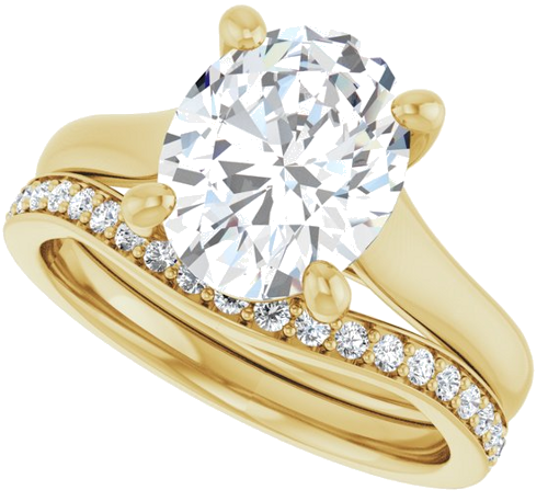 Sužadėtuvių Žiedas „Solitaire“ 10k yellow gold Oval 10mm x 8mm (10)