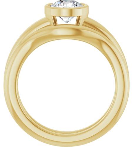 Sužadėtuvių Žiedas „Bezel-Set Solitaire“ 14k yellow gold Round 6.5mm (7)
