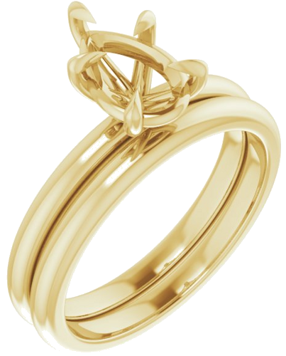 14K Yellow 9x6 mm Pear Solitaire Engagement Ring Mounting (6)