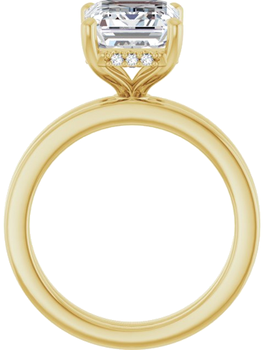 Sužadėtuvių Žiedas „Hidden Halo-Style“ 14k yellow gold Emerald 10mm x 8mm (7)