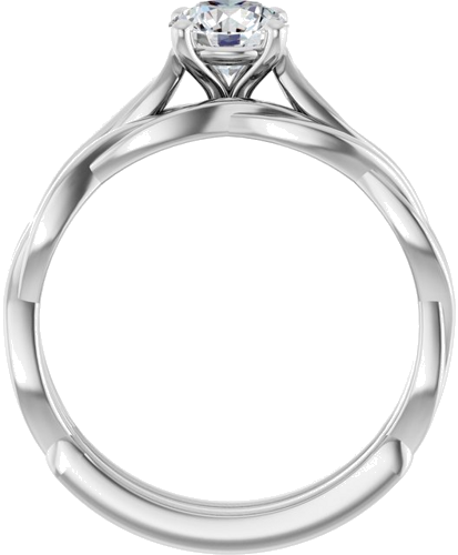 Sužadėtuvių Žiedas „Infinity-Inspired“ 14k white gold Round 5.5mm (7)