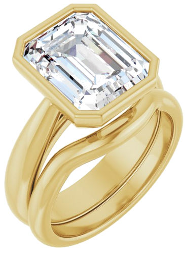 Sužadėtuvių Žiedas „Bezel-Set Solitaire“ 14k yellow gold Emerald 11mm x 9mm (6)