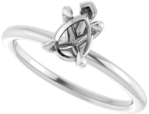 Sužadėtuvių Žiedas „Claw-Prong Solitaire“ 10k white gold Pear 7mm x 5mm (5)