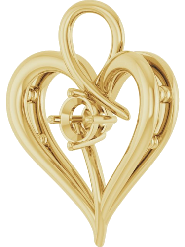 Pakabukas „Heart“ 14k yellow gold Round 4.1mm (2)
