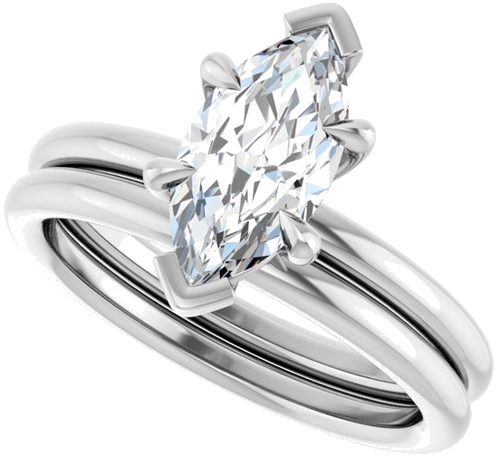 Sužadėtuvių Žiedas „Claw-Prong Solitaire“ 14k white gold Marquise 11mm x 5.5mm (10)