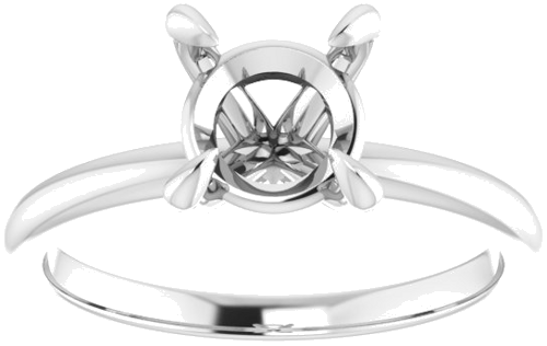 Platinum  7.4 mm Round Solitaire Engagement Ring Mounting (3)