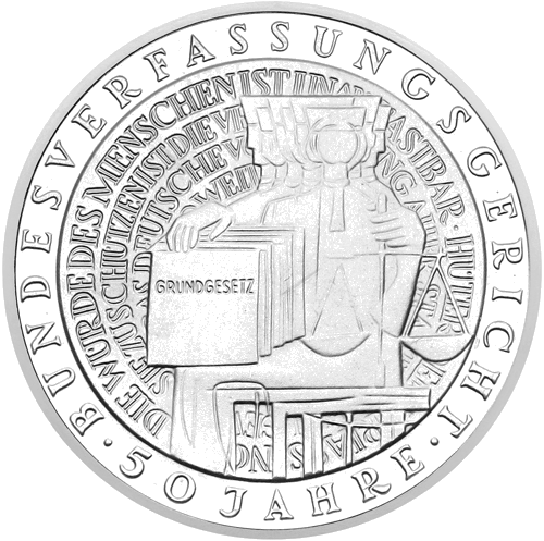 2001 Federal Constitutional Court Germany 10 Mark silver coin (1)