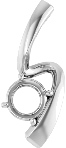14K White  6.5 mm Round Pendant Mounting (1)