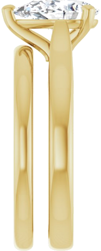 Sužadėtuvių Žiedas „Solitaire“ 585 Geltonojo Aukso Pear Shape 9mm x 6mm (9)