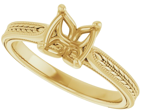 Sužadėtuvių Žiedas „Solitaire“ 14k yellow gold Oval 8mm x 6mm (5)