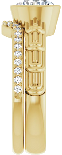 Sužadėtuvių Žiedas „Solitaire“ 585 Geltonojo Aukso Round 7.4mm (9)