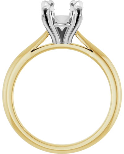 14K Yellow White 10 x 8 mm Oval Engagement Ring Mounting (2)