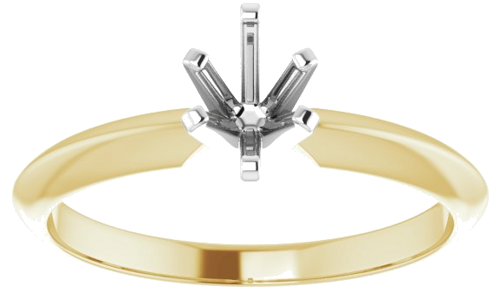14K Yellow   White 6x4 mm Oval 6-Prong Solitaire Engagement Ring Mounting (3)