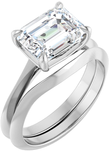 Sužadėtuvių Žiedas „Solitaire“ 950 Platinos Emerald 9mm x 7mm (4)