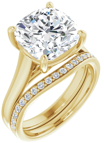 Sužadėtuvių Žiedas „Solitaire“ 14k yellow gold Cushion 10mm (6)