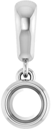 Pakabukas „Bezel-Set Charm“ 10k white gold Round 4.1mm (1)