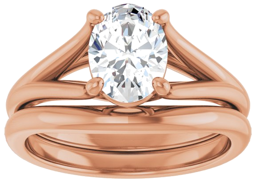 Sužadėtuvių Žiedas „Solitaire“ 14k rose gold Oval 8mm x 6mm (8)