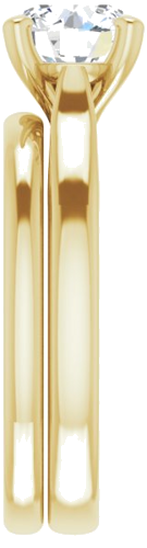 Sužadėtuvių Žiedas „Solitaire“ 585 Geltonojo Aukso Round 7mm (9)