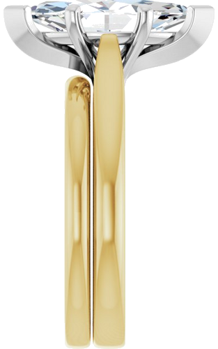 Sužadėtuvių Žiedas 14k yellow/white gold Marquise 14mm x 7mm (9)