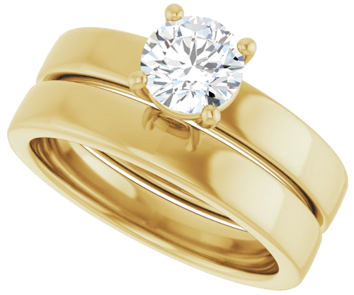 Sužadėtuvių Žiedas „Solitaire“ 585 Geltonojo Aukso Round 5.8mm (10)