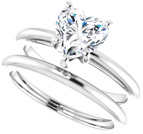 14K White  7x7 mm Heart Solitaire Engagement Ring Mounting (10)