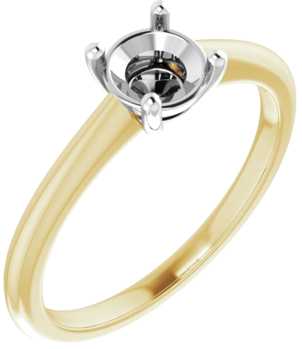 Sužadėtuvių Žiedas „Solitaire“ 14k yellow/white gold Round 5.5mm (1)