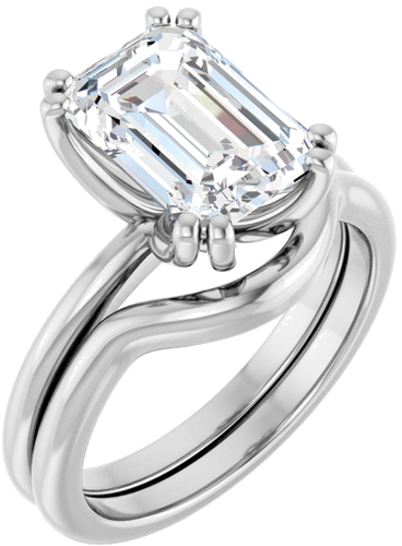 Sužadėtuvių Žiedas „Twin-Prong Octet® Solitaire“ 14k white gold Emerald 10mm x 7mm (6)