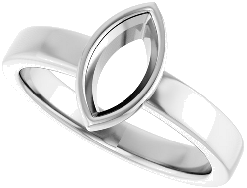 Sužadėtuvių Žiedas „Solitaire“ 585 Baltojo Aukso Marquise 9mm x 4.5mm (5)