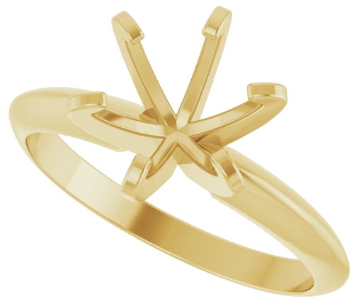 Sužadėtuvių Žiedas „Solitaire“ 585 Geltonojo Aukso Round 7.4mm (5)