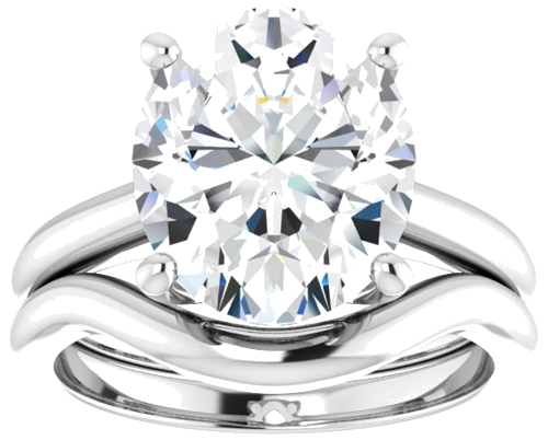 Sužadėtuvių Žiedas „V-End Prong“ 14k white gold Oval 12mm x 10mm (8)