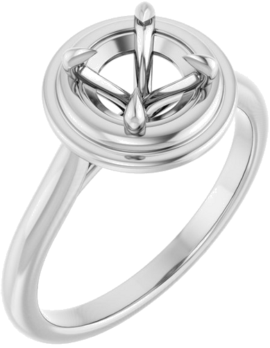 Sužadėtuvių Žiedas „Claw-Prong Solitaire“ 14k white gold Round 6.5mm (1)