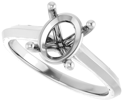 Sužadėtuvių Žiedas „Claw-Prong“ 14k white gold Oval 9mm x 7mm (5)