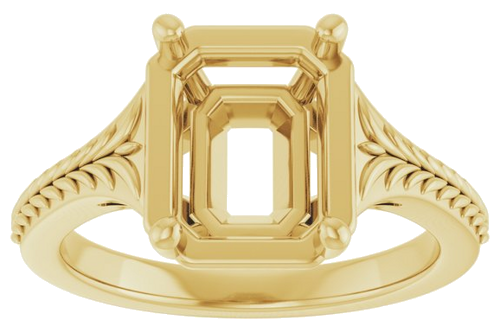 Sužadėtuvių Žiedas „Solitaire“ 14k yellow gold Emerald 9mm x 7mm (3)