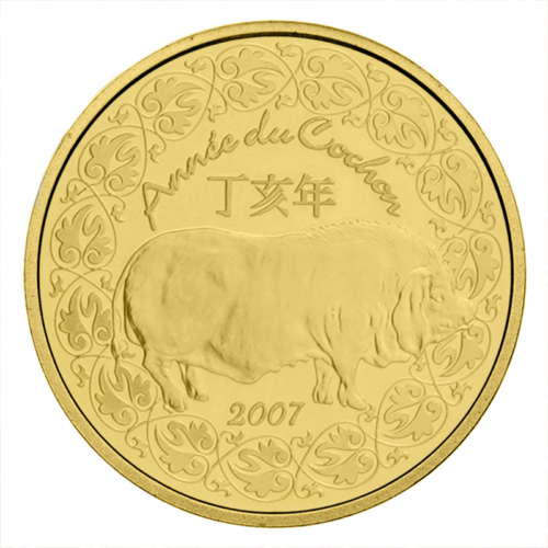 10 Euro Year of the Pig 2007 France Gold Coin (1)