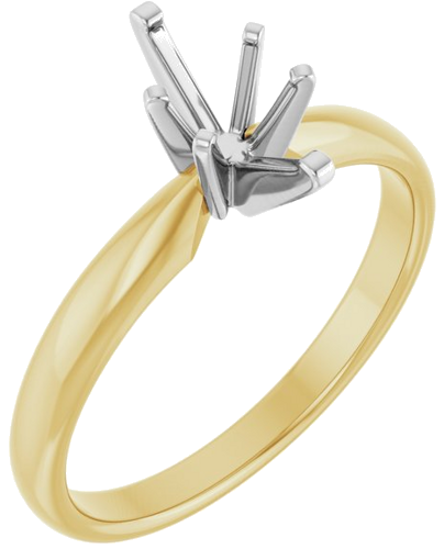 14K Yellow White 8x4.5 mm Marquise Solitaire Engagement Ring Mounting (1)