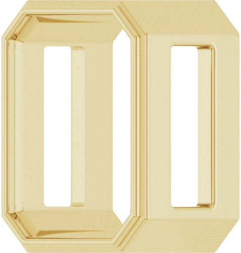 14K Yellow 8x6 mm Emerald Bezel-Set Slide Pendant Mounting (2)