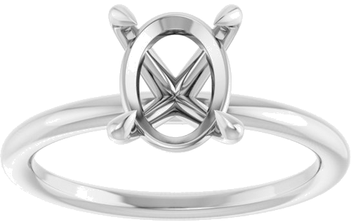Sužadėtuvių Žiedas „Claw-Prong Solitaire“ 14k white gold Oval 9mm x 7mm (3)