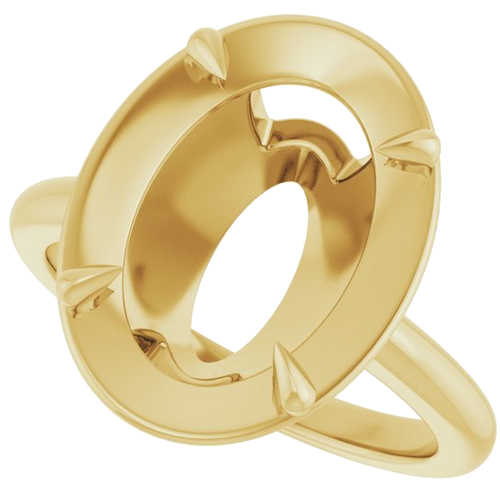 Sužadėtuvių Žiedas „Claw-Prong Solitaire Bezel-Style“ 14k yellow gold Oval 14mm x 10mm (5)