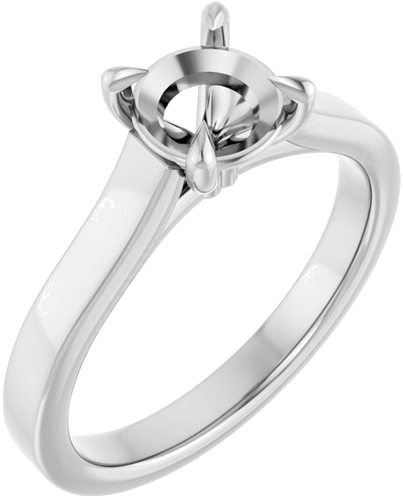 Sužadėtuvių Žiedas „Claw-Prong“ 14k white gold Round 6.5mm (1)