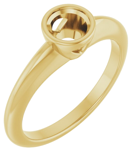 Sužadėtuvių Žiedas „Bezel-Set Solitaire“ 14k yellow gold Round 5.2mm (1)