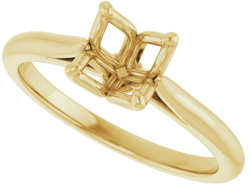14K Yellow  6.5 mm Round Solitaire Engagement Ring Mounting (5)