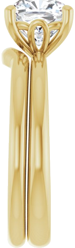 Sužadėtuvių Žiedas 14k yellow gold Cushion 7mm (9)