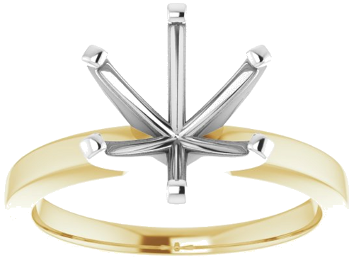 Sužadėtuvių Žiedas „Solitaire“ 14k yellow/white gold Round 9.4mm (3)