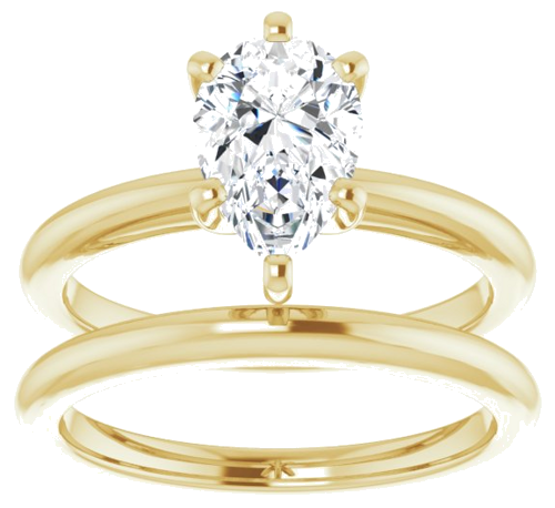 Sužadėtuvių Žiedas „Solitaire“ 585 Geltonojo Aukso Pear Shape 9mm x 6mm (8)