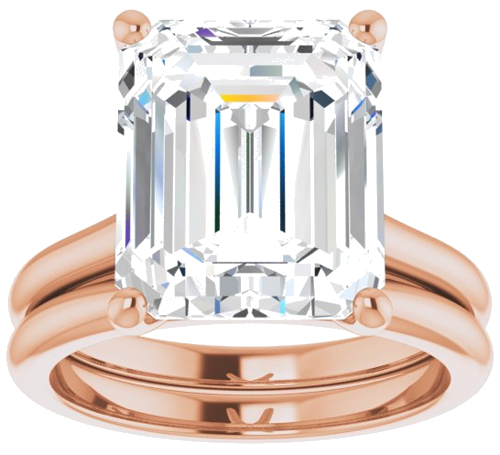 Sužadėtuvių Žiedas „Accented“ 14k rose gold Emerald 12mm x 10mm (8)
