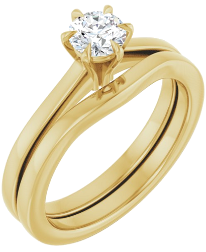 Sužadėtuvių Žiedas „Claw-Prong“ 10k yellow gold Round 4.8mm (6)