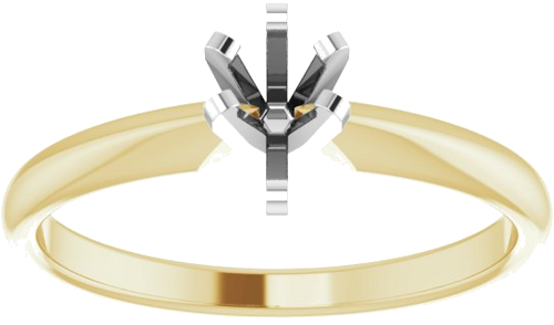 14K Yellow White 6 x 4 mm Pear Solitaire Engagement Ring Mounting (3)