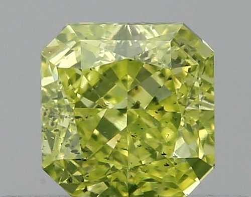 0.41 carat Fancy Intense Greenish Yellow-SI2 Natūralus Radiant Deimantas (1)
